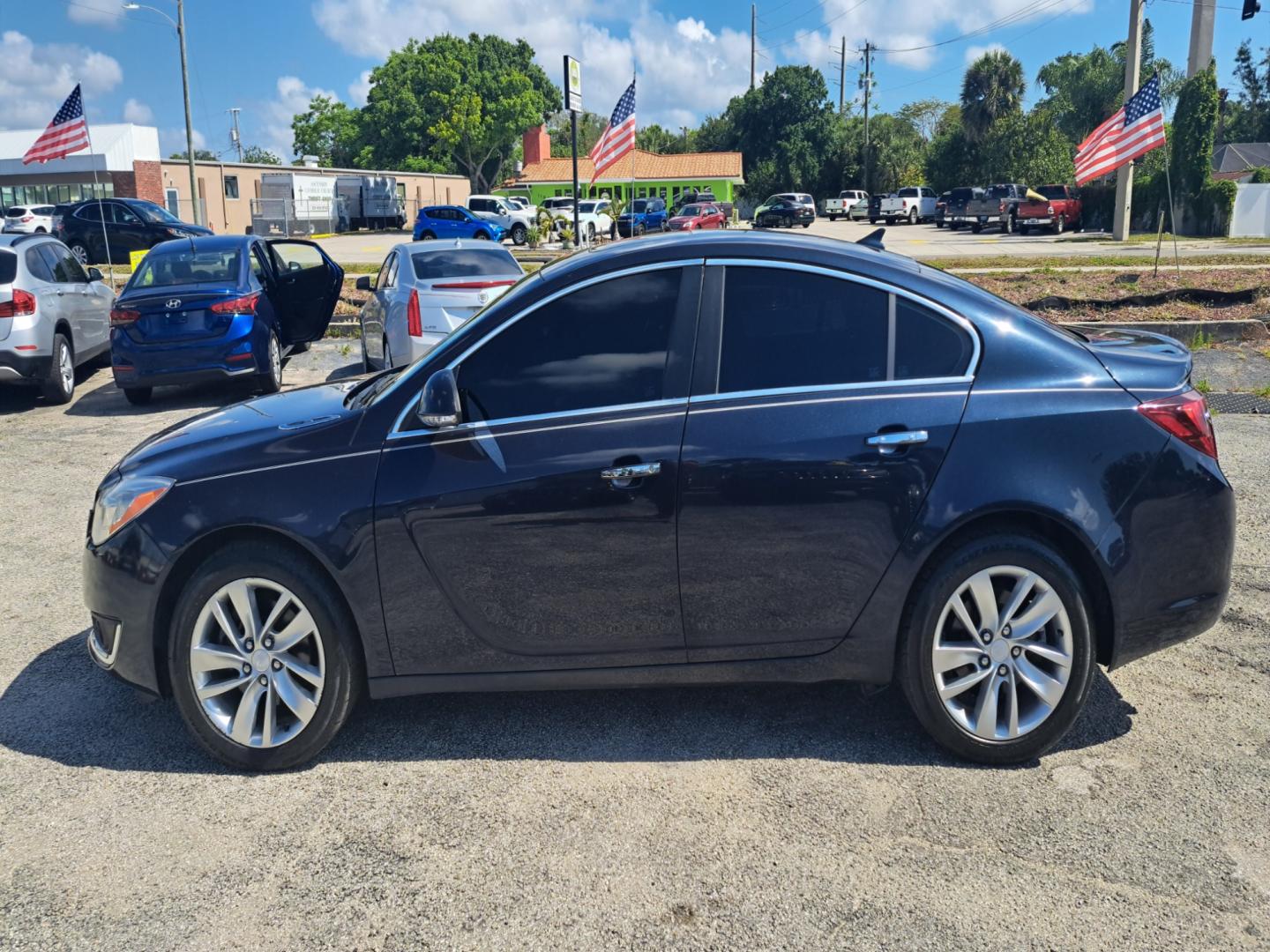 2014 Blue Buick Regal Premium 1 AWD (2G4GP5EX5E9) with an 2.0L L4 DOHC 16V TURBO engine, 6-Speed Automatic transmission, located at 1181 Aurora Rd, Melbourne, FL, 32935, (321) 241-1100, 28.132914, -80.639175 - Photo#0